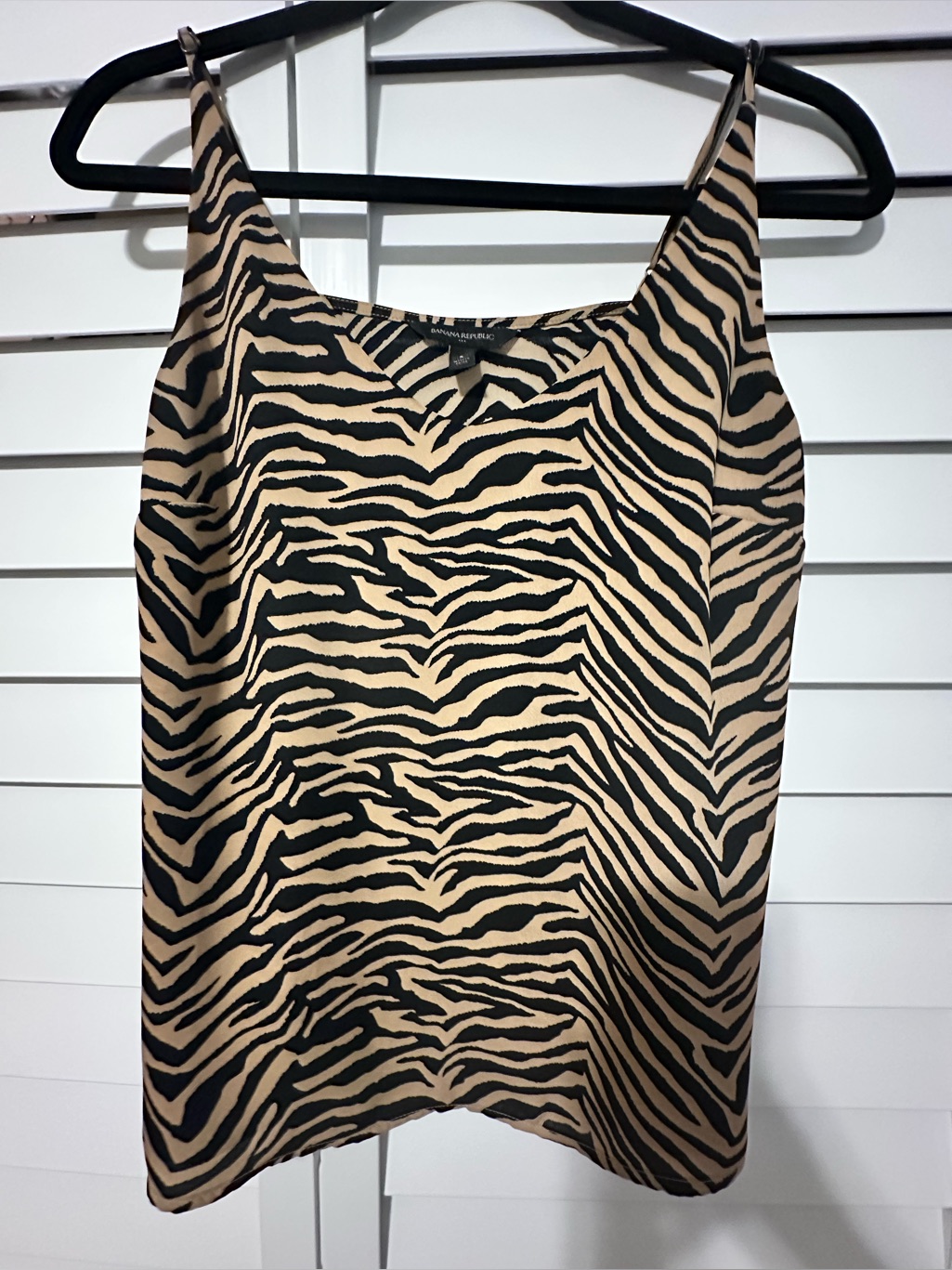 Banana Republic Zebra Print Cami Tank - Black & Tan